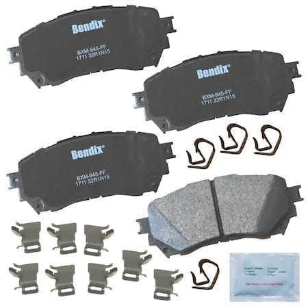 Bendix Bendix Prm Copper Free Semi-Metallic BPR Disc Brake Pad-Front, CFM1711 CFM1711