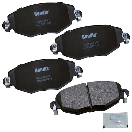 Bendix Bendix Prm Copper Free Semi-Metallic BPR Disc Brake Pad-Front, CFM910 CFM910
