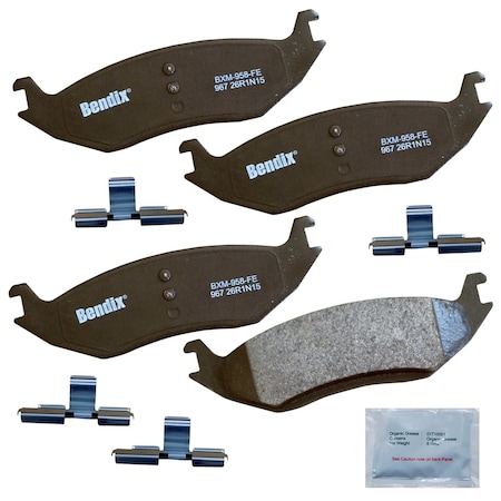 Bendix Bendix Premium Copper Free Semi-Metallic BPR DiscBrake Pad-Rear, CFM967 CFM967