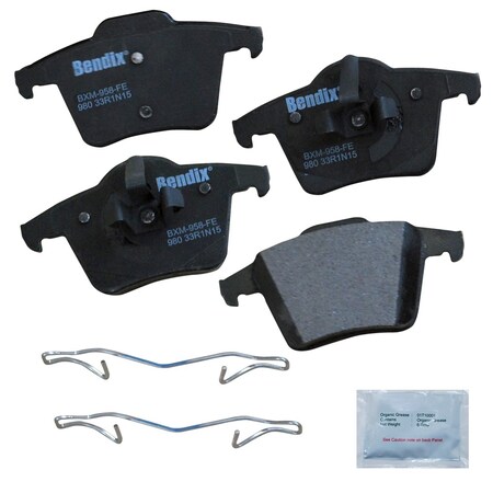 Bendix Bendix Premium Copper Free Semi-Metallic BPR DiscBrake Pad-Rear, CFM980 CFM980