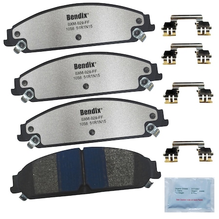 Bendix Fleet Metlok Semi-Metallic SDR Disc Brake Pad - Front, MKD1058FM MKD1058FM