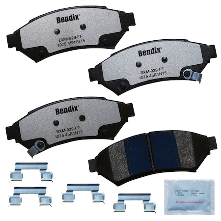 Bendix Fleet Metlok Semi-Metallic SDR Disc Brake Pad - Front, MKD1075FM MKD1075FM