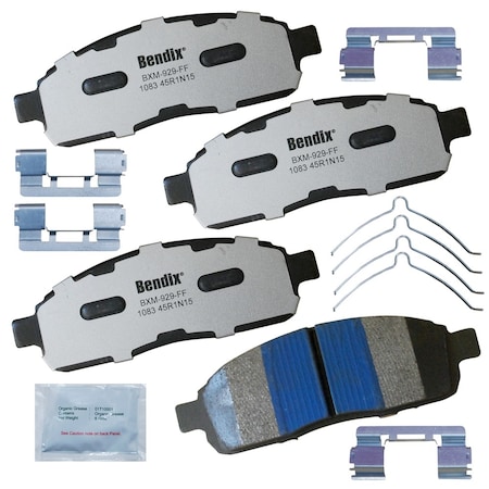 Bendix Fleet Metlok Semi-Metallic SDR Disc Brake Pad - Front, MKD1083FM MKD1083FM