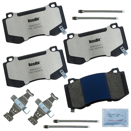 Bendix Fleet Metlok Semi-Metallic SDR Disc Brake Pad - Front, MKD1149FM MKD1149FM
