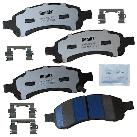 Bendix Fleet Metlok Semi-Metallic SDR Disc Brake Pad - Front, MKD1169FM MKD1169FM