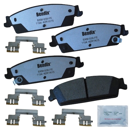 Bendix Fleet Metlok Semi-Metallic SDR Disc Brake Pad - Rear, MKD1194FM MKD1194FM