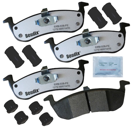 Bendix Fleet Metlok Semi-Metallic SDR Disc Brake Pad - Rear, MKD1279FM MKD1279FM