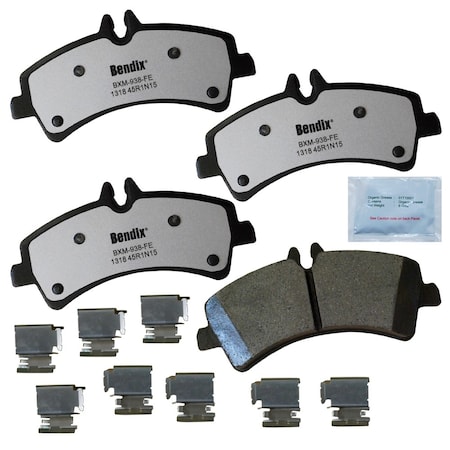 Bendix Fleet Metlok Semi-Metallic SDR Disc Brake Pad - Rear, MKD1318FM MKD1318FM