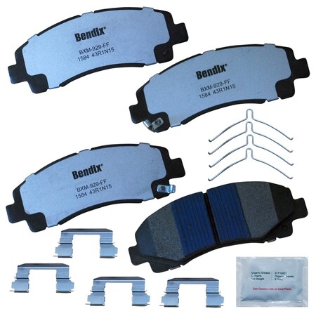 Bendix Fleet Metlok Semi-Metallic SDR Disc Brake Pad - Front, MKD1584FM MKD1584FM