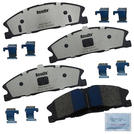 Bendix Fleet Metlok Semi-Metallic SDR Disc Brake Pad - Front, MKD1611BFM MKD1611BFM