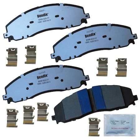 Bendix Fleet Metlok Semi-Metallic SDR Disc Brake Pad - Front, MKD1680FM MKD1680FM