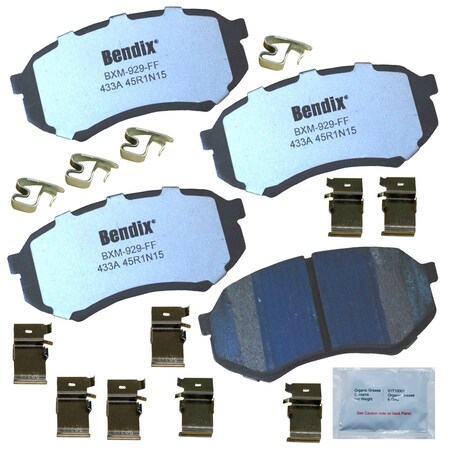 Bendix Fleet Metlok Semi-Metallic SDR Disc Brake Pad - Front, MKD433AFM MKD433AFM