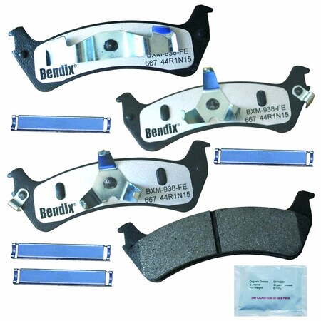 Bendix Fleet Metlok Semi-Metallic SDR Disc Brake Pad - Rear, MKD667FM MKD667FM