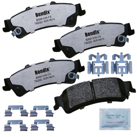 Bendix Fleet Metlok Semi-Metallic SDR Disc Brake Pad - Rear, MKD792SDFM MKD792SDFM