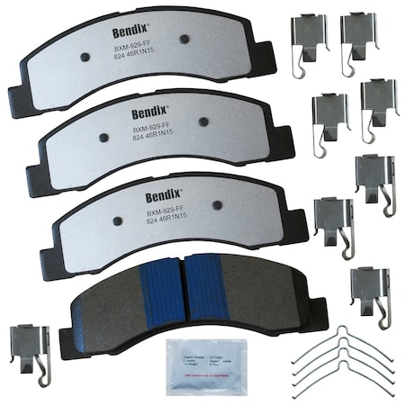Bendix Fleet Metlok Semi-Metallic SDR Disc Brake Pad - Front, MKD824FM MKD824FM