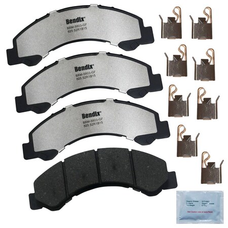 Bendix Fleet Metlok Semi-Metallic SDR Disc Brake Pad - Front, MKD825FM MKD825FM