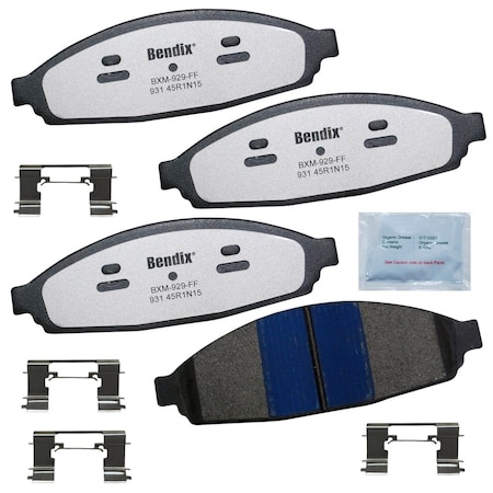 Bendix Fleet Metlok Semi-Metallic SDR Disc Brake Pad - Front, MKD931FM MKD931FM