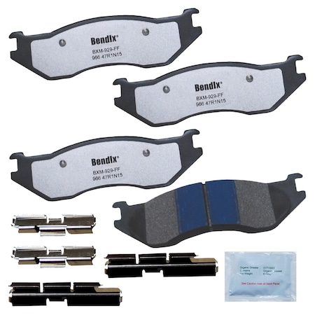 Bendix Fleet Metlok Semi-Metallic SDR Disc Brake Pad - Front, MKD966FM MKD966FM