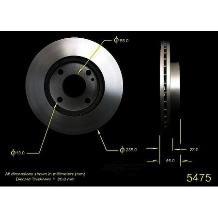 Bendix Front Brake Rotor, PRT1634 PRT1634