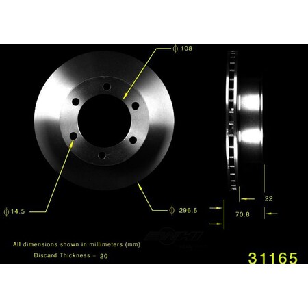 Bendix Front Brake Rotor, PRT5078 PRT5078