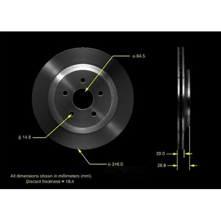 Bendix Rear Brake Rotor, PRT5478 PRT5478
