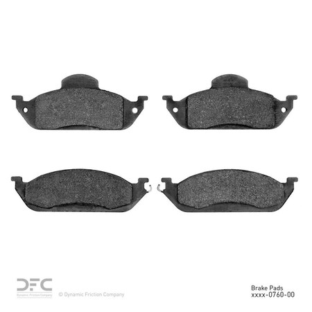Dynamic Friction Co Dfc 3000 Semi-Metallic Brake Pads, 1311-0760-00 1311-0760-00