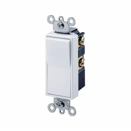 Leviton Wall Switch, 4-Way, 120/277V, 15A, Wht, Rockr 5604-2W | Zoro