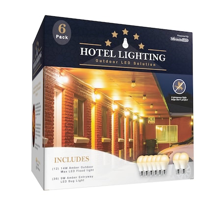 Hotel Outdoor LED Lighting Kit, Flood & Bug Lights, 48 Bulbs