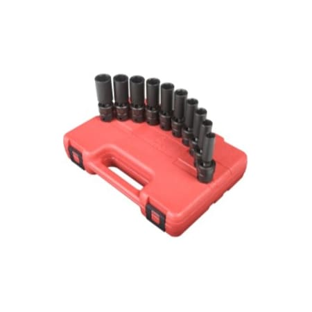 3/8" Drive Deep Universal Impact Socket Set, Metric, 10 pcs