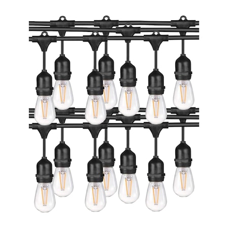 Sunlite 48ft Outdoor String Lights, 1.5W Commercial Waterproof Linkable ...