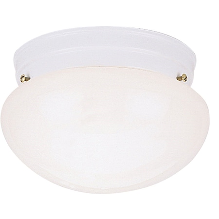 Two-Light Close-to-Ceiling Fixture - 9.5 Inch White Glass Brushed Nickel Bathroom Light