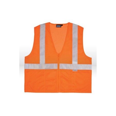 Erb Safety Vest, ANSI Class 2 Mesh Vest Hi-Viz Orange w/Reflective Tape ...