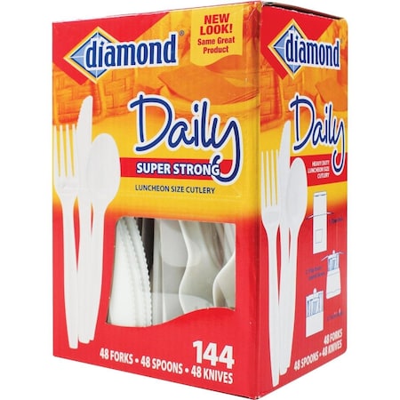 Heavy-Duty Plastic Cutlery Set 144-Piece