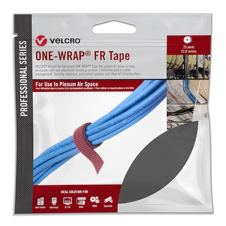 Plenum Velcro Color Accu-Tech Refurbished 1/2 X 75 Velcro One-Wrap Black Plenum, Pro Series ...