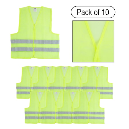 Stalwart High Visibility Reflective Vest Fluorescent Green with Silver ...