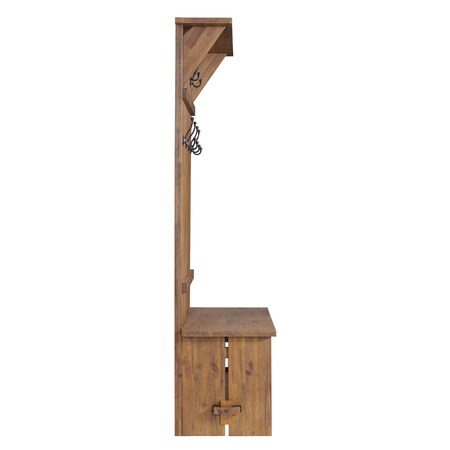 Alater Furniture Bethel Console In Legno Di Acacia Massello – Tavolo Da Ingresso 132 Cm Con Ripiano Inferiore, Stile Rustico E Base A Cavalletto Per Corridoio O Soggiorno, Finitura Naturale - 2