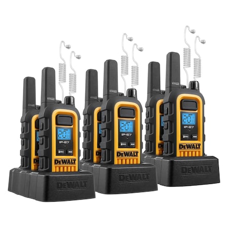 DEWALT 1W FRS Radio 3 sets with Headsets 3DXFRS300-SV1