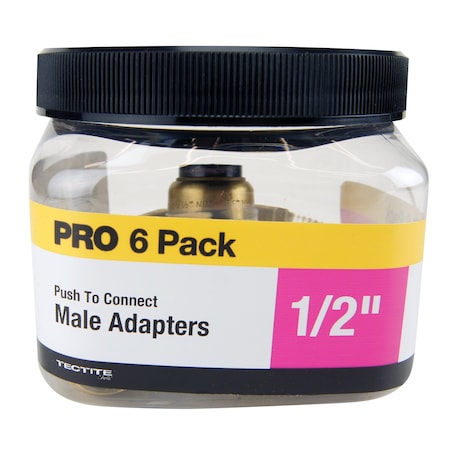 Apollo 1/2 in. Brass Push-To-Connect x Male Pipe Thread Adapter Jar (6 ...