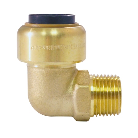 Apollo 1/2 in. Brass Push-To-Connect x 3/8 in. Male Pipe Thread 90 ...