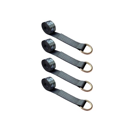 thumbnail interactive-video image 1 of Tie 4 Safe 4 Pack 2" X 10' Lasso Straps With D-Ring – For Wheel Lift Tow Trucks & Trailers, 10,000 Lb Breaking Strength 1 of 6