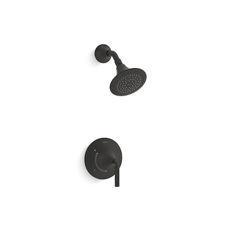 Kohler Tone Rite-Temp Duscharmatur – Druckausgleichend, 2,5 GPM, Chrom/schwarz, Mit Einhebelmischer