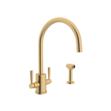 Rohl Holborn Two Handle Kitchen Faucet With C-Spout And Side Spray U ...