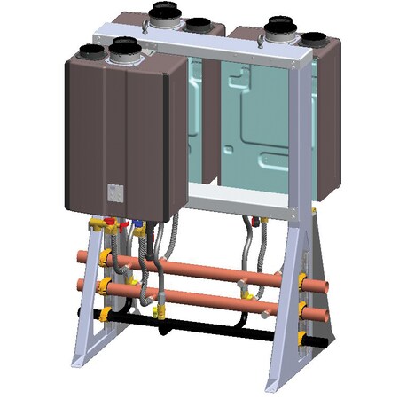 Rinnai 3-Unit Interior Free Standing Rack, Ng, Back-To-Back TRS03IN | Zoro
