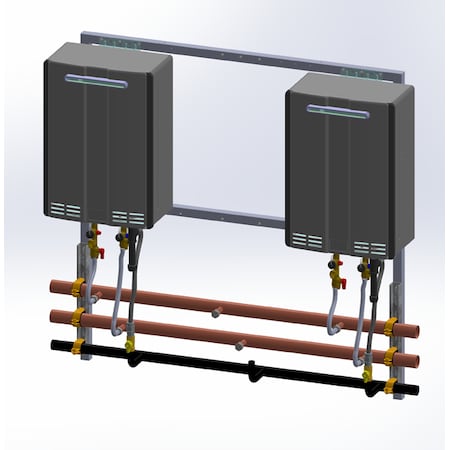 Rinnai 2-Unit Wall Hanging Rack, (On 3-Unit Frame) TRW23EN | Zoro