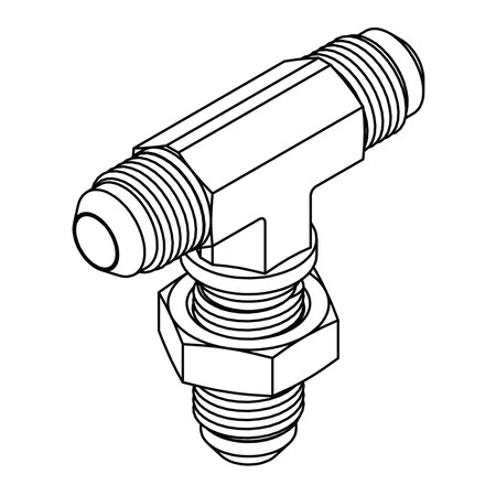 Tompkin Rods Tompkins Hydraulic Fitting-Steel04MJ BLKD UNION TEE W/LN 2703-LN-04-04 ...