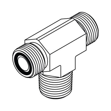 Tompkin Rods Tompkins Hydraulic Fitting, Steel20MORFS-20MORFS-20MP TEE FF2601-20-20 ...