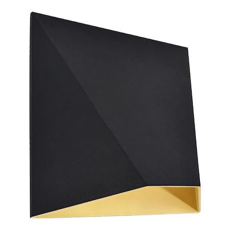 Outdoor LED Black and Gold Wall Sconce 12W 3CCT 3000K-5000K 8 Inch Aluminum IP65 Waterproof ETL