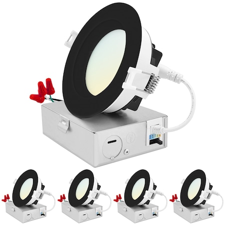 Luxrite 4 Inch LED Recessed Downlights 5CCT 2700K-5000K 15W 1300LM ...