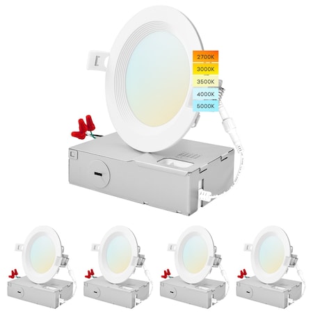 Luxrite 4 Inch Ultra Thin LED Recessed Downlights 5 CCT Selectable ...