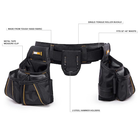 Toughbuilt Belt, Non-ClipTech Tool Belts / Aprons, Polyester TB-303-4 ...